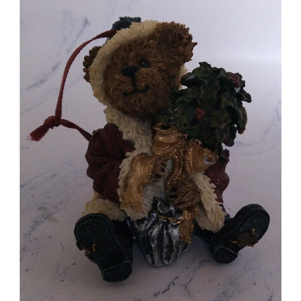 Santa Teddy Bear Ceramic Ornament (2001 The Bear Company)